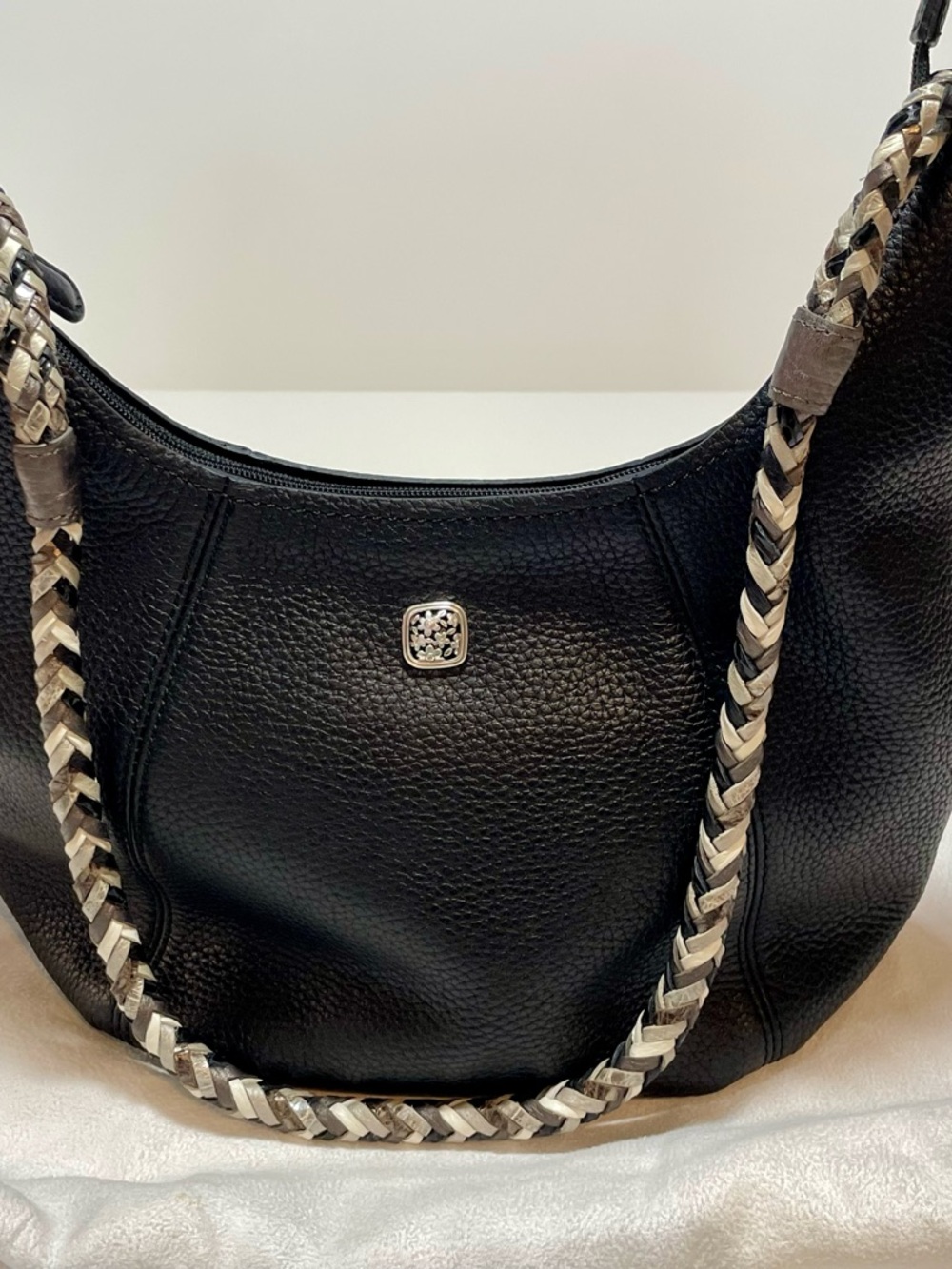 Brighton Black Leather Hobo Purse - Picture 8 of 15